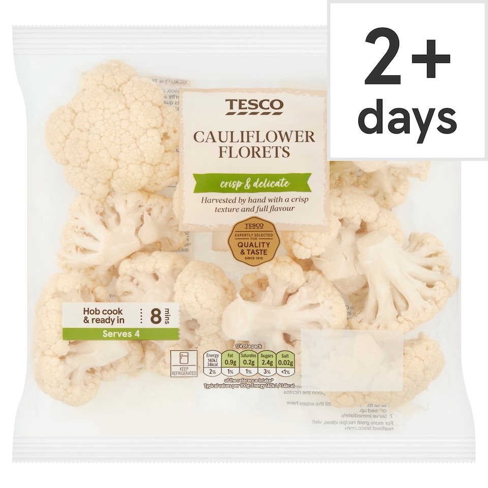 TESCO CAULIFLOWER FLORETS 400g