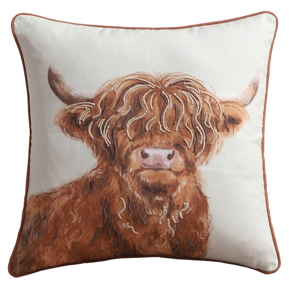 F&F Home Highland Cow Cushion