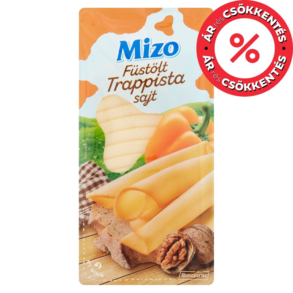 Mizo szeletelt füstölt trappista sajt 100 g