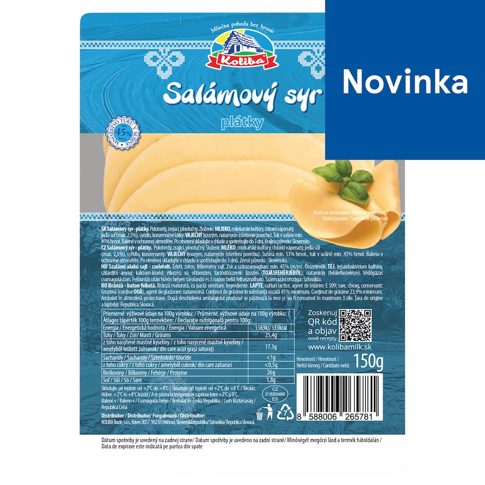 Koliba Salami Cheese Slices 150 g