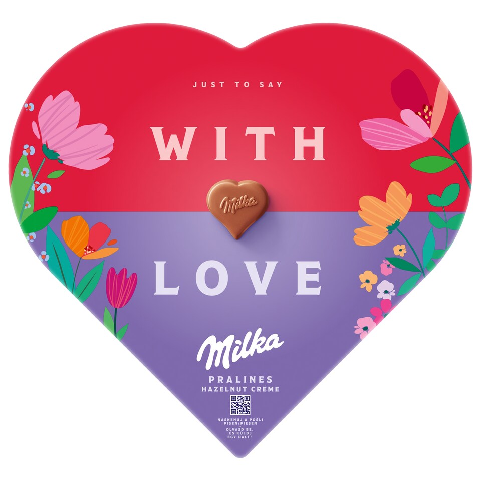Milka bonboniéra I Love Milka, lieskooriešková náplň 165 g