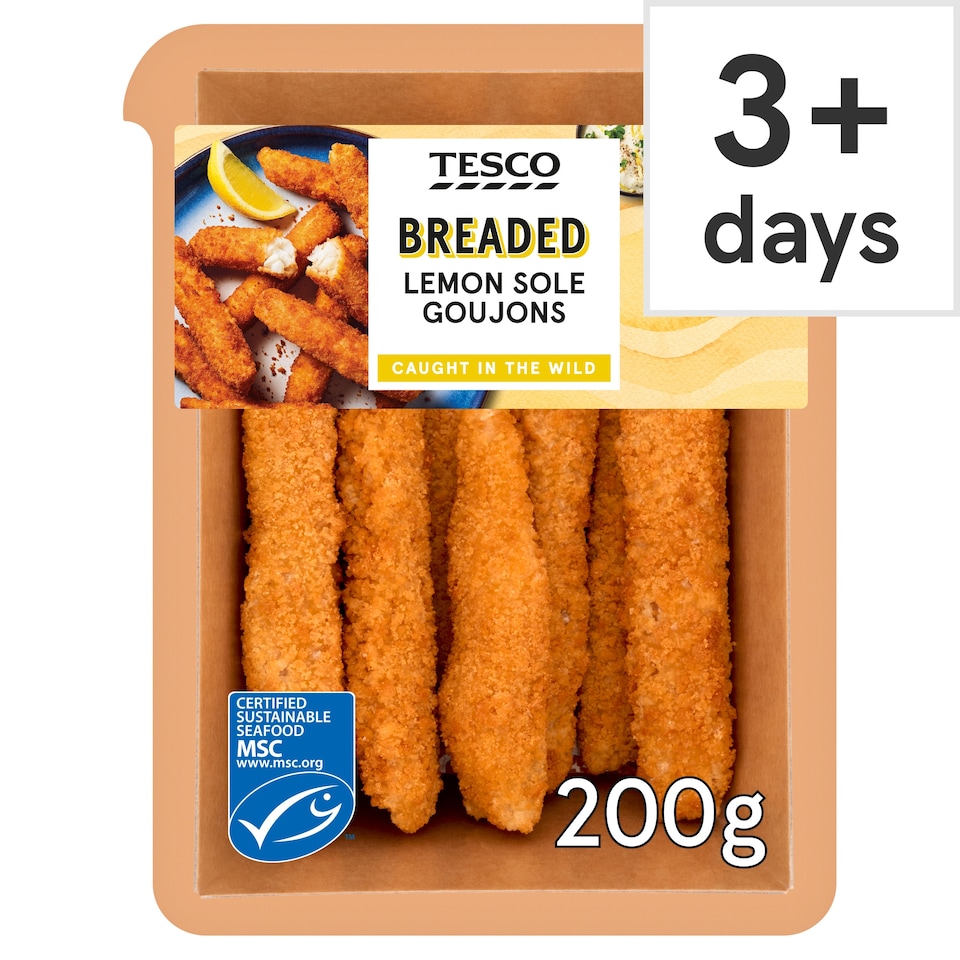 Tesco Breaded Lemon Sole Goujons 200g