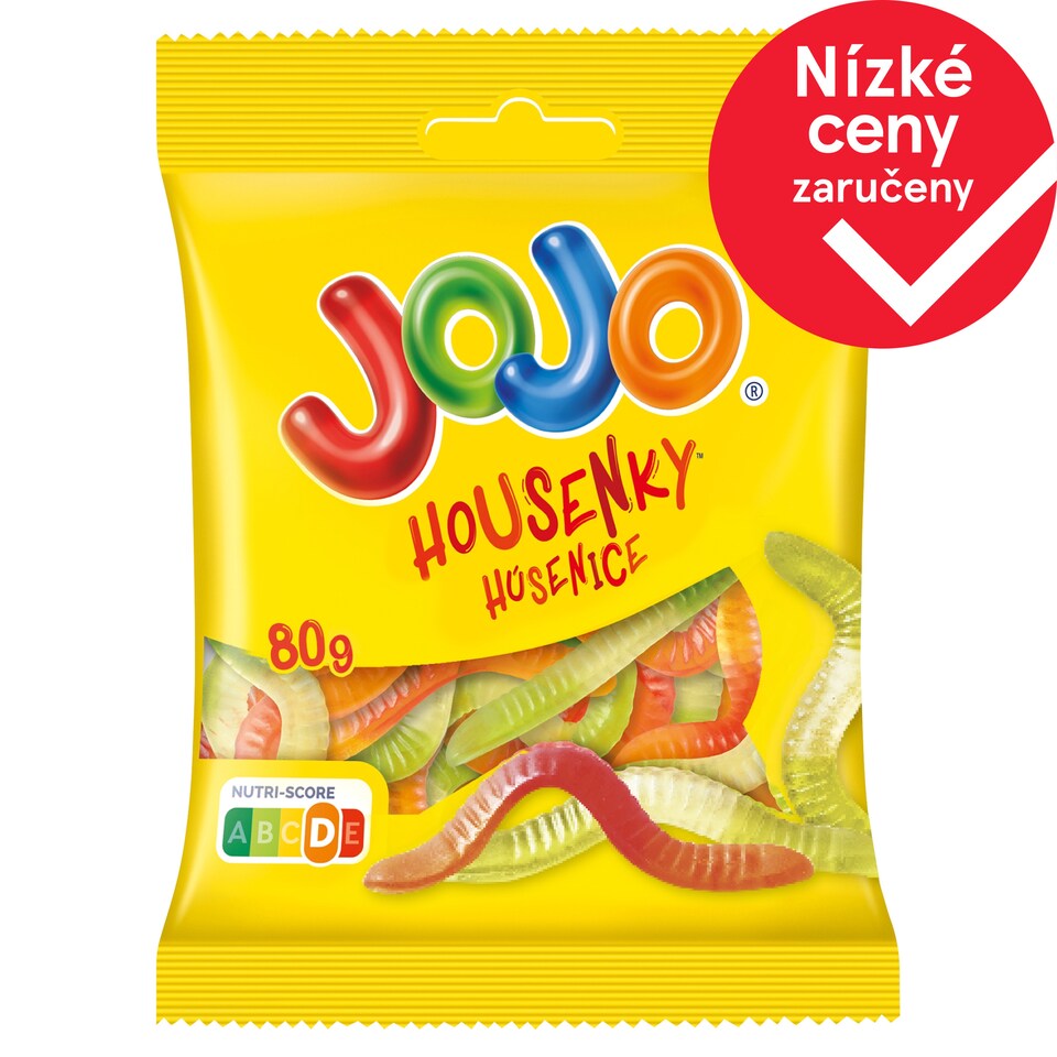 Jojo Housenky želé bonbóny s ovocnými příchutěmi 80g