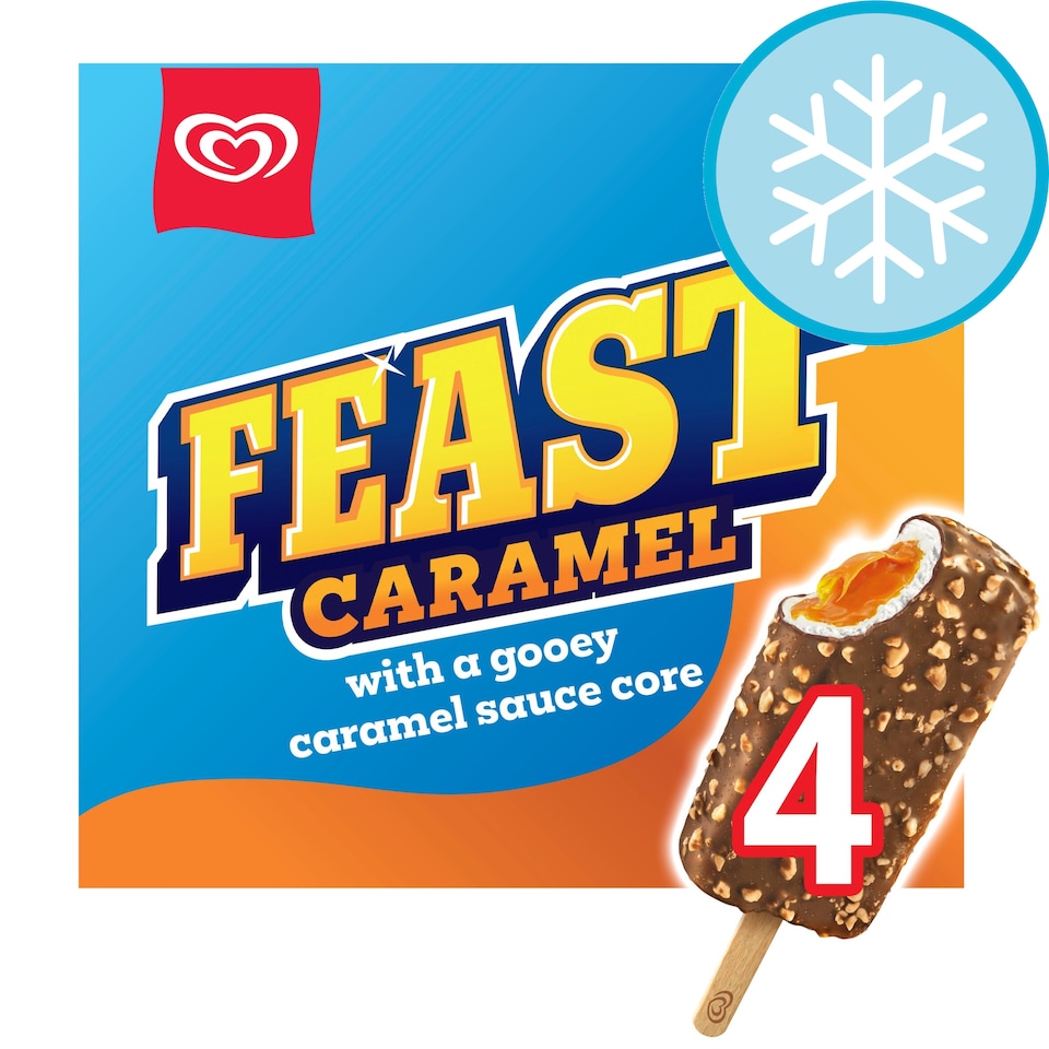 image 1 of Feast Caramel Ice Cream Sticks 4 x 90ml