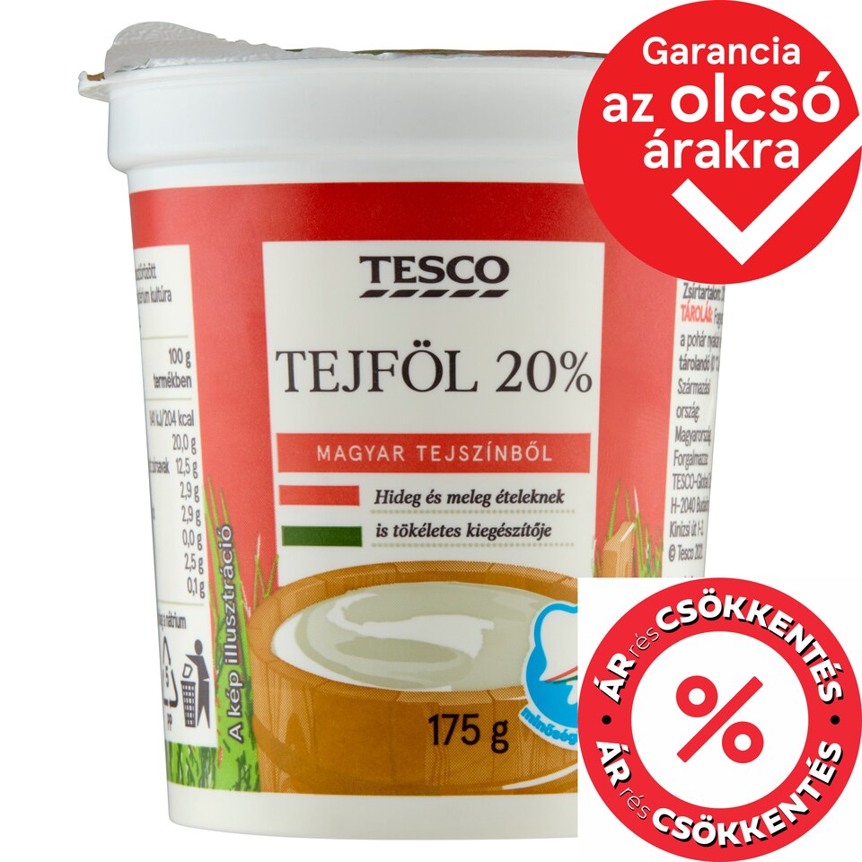 Tesco tejföl 20% 175 g