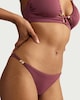 image 2 of F&F Gold Beaded High Leg Bikini Bottoms in Purple