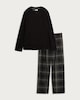 image 4 of F&F Check Print Long Sleeved Pyjama Set in Green