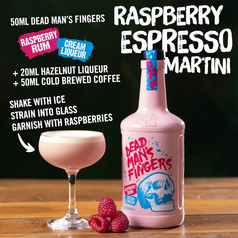 image 1 of Dead Man's Fingers Raspberry Rum Cream Liqueur 70cl