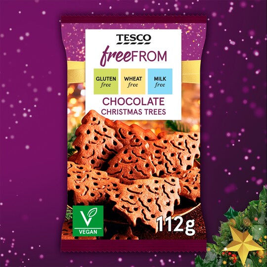 Tesco Free From Chocolate Christmas Tree's 112G Tesco Groceries