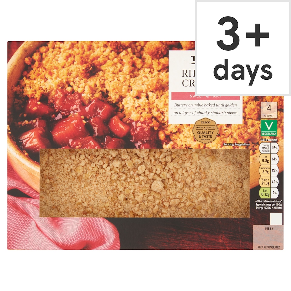 Tesco Sweet & Tart Rhubarb Crumble Dessert 500g
