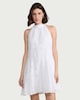 image 1 of F&F Pure Cotton Embroidered Mini Dress in White