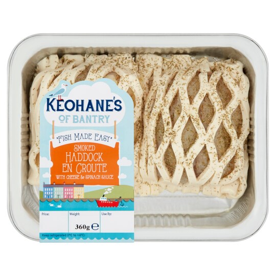 Keoh/Ob Smoked Haddock En Croute Cheese And Spinach Sauce 360G Tesco