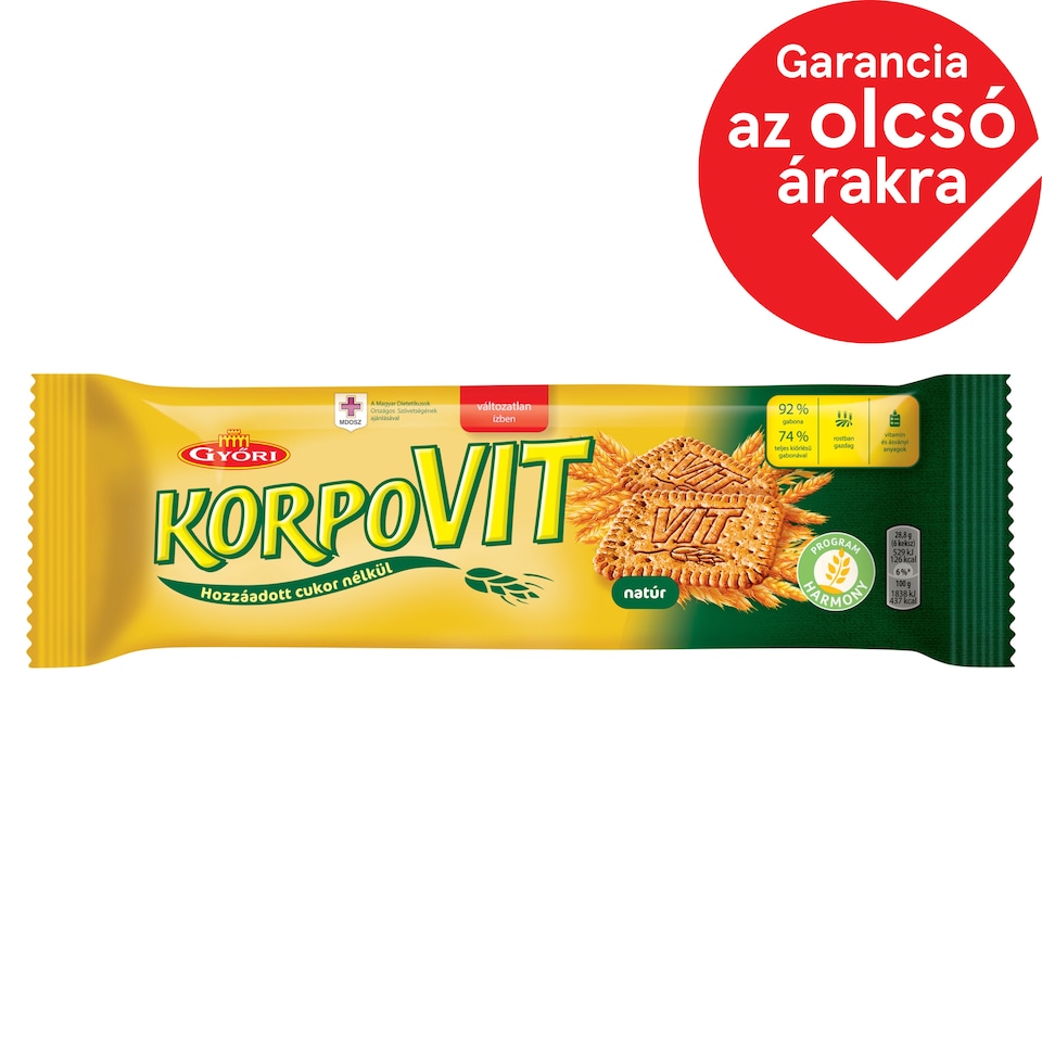 Győri Korpovit ropogós keksz teljes kiőrlésű gabonával 174 g