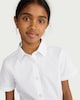 image 1 of F&F School Girls 3-Pack Slim Fit Short Sleeved Shirts in White