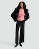 image 2 of F&F Polyamide Cowl Neck Ruched Sleeveless Top in Rose