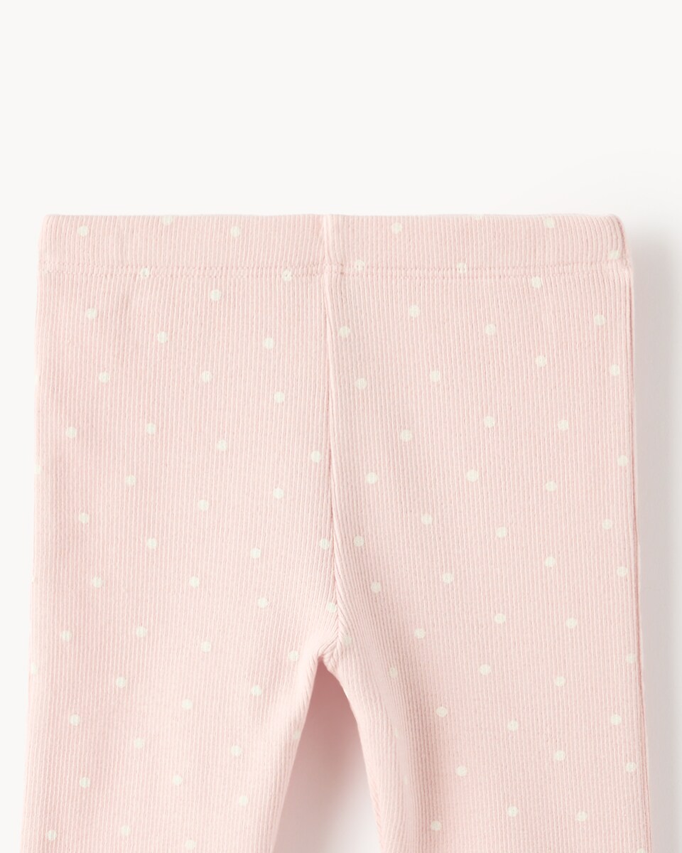 image 1 of F&F Baby Cotton Rich Bow Sweatshirt and Leggings Set in Pink