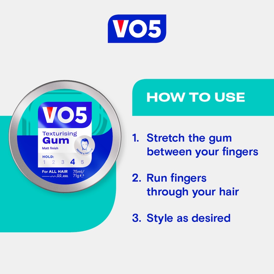 image 1 of Vo5 Extreme Style Texturising Gum 75Ml