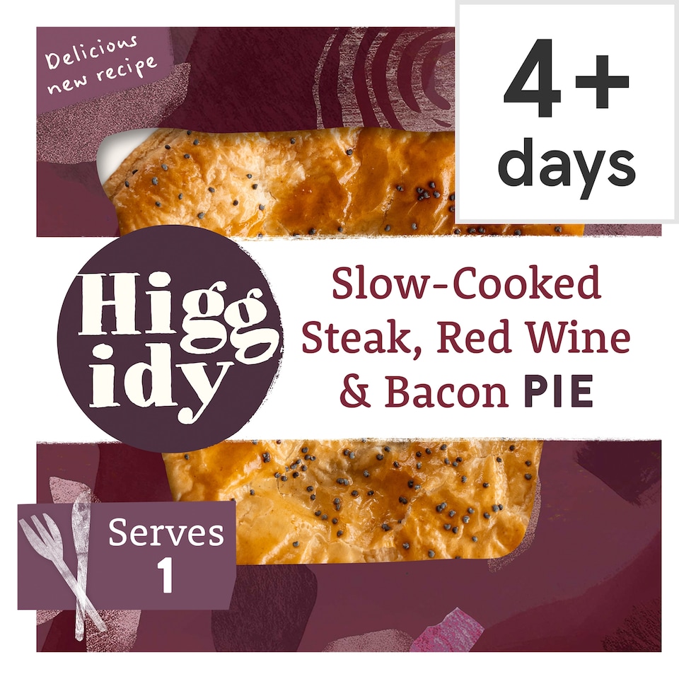 image 1 of Higgidy Slow-Cooked Steak, Red Wine & Bacon Pie 200g
