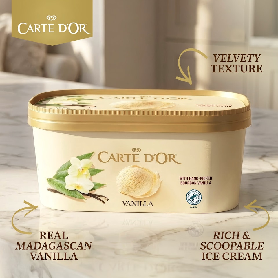 image 1 of Carte D'or Madagascan Vanilla Ice Cream Tub 900ml