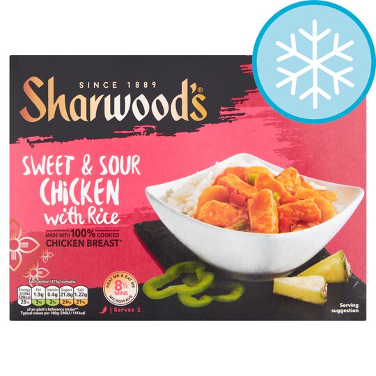 Sharwoods Sweet And Sour Chicken With Rice 375G Tesco Groceries