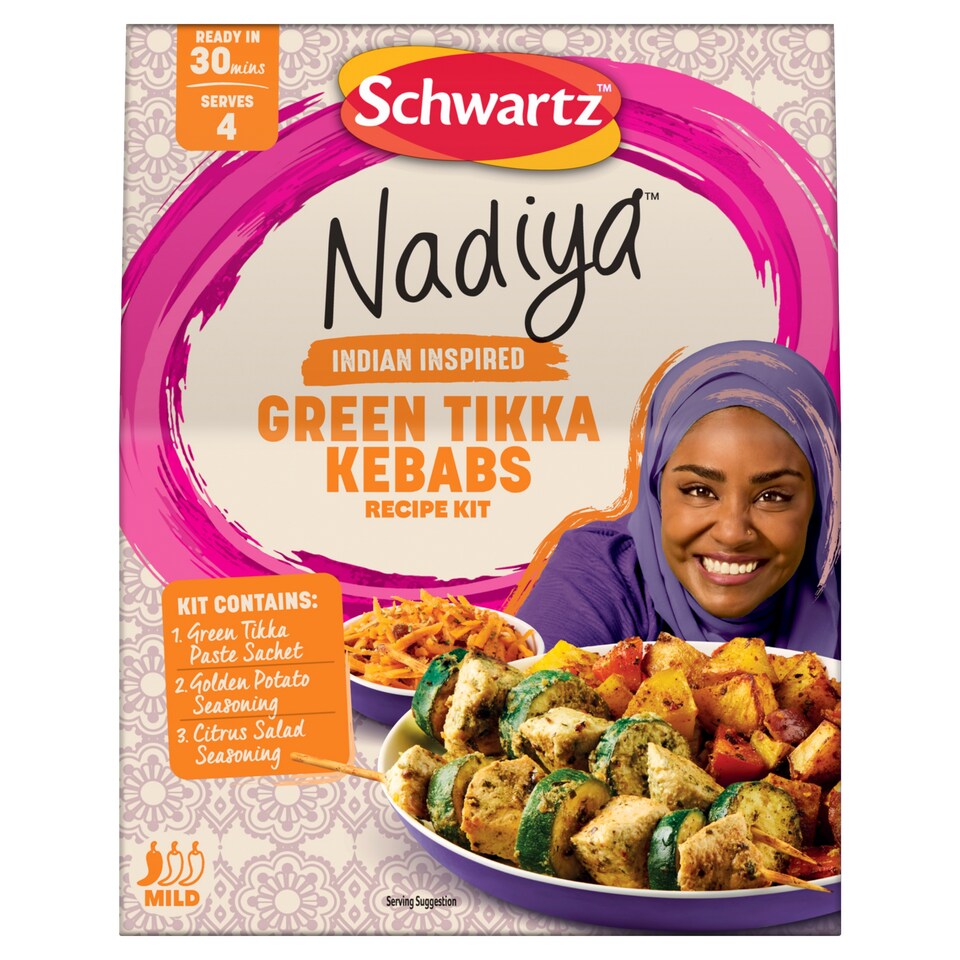 Schwartz Nadiya Green Tikka Kebab Recipe Kit 105g