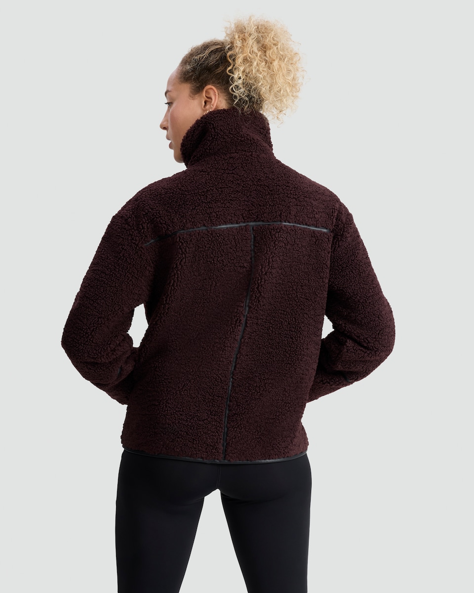 image 1 of F&F Active Borg Funnel Neck Zip Through Jacket in Purple