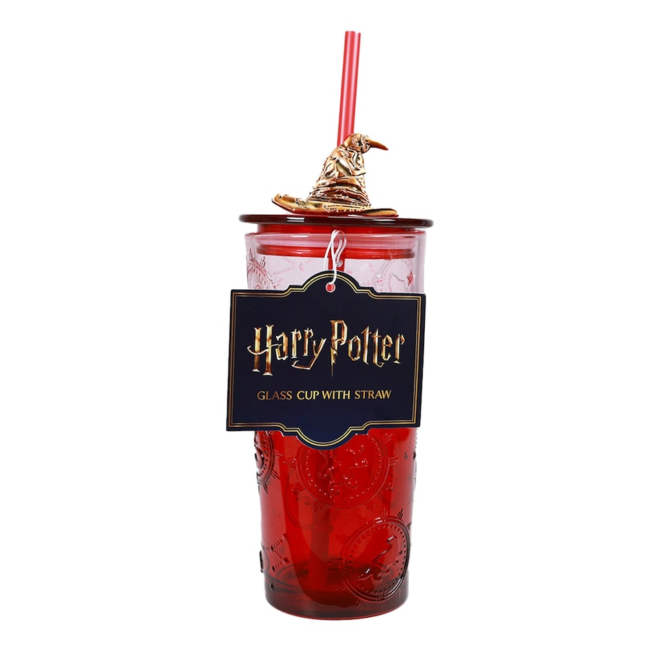 image 1 of Harry Potter Glass Cup with Straw