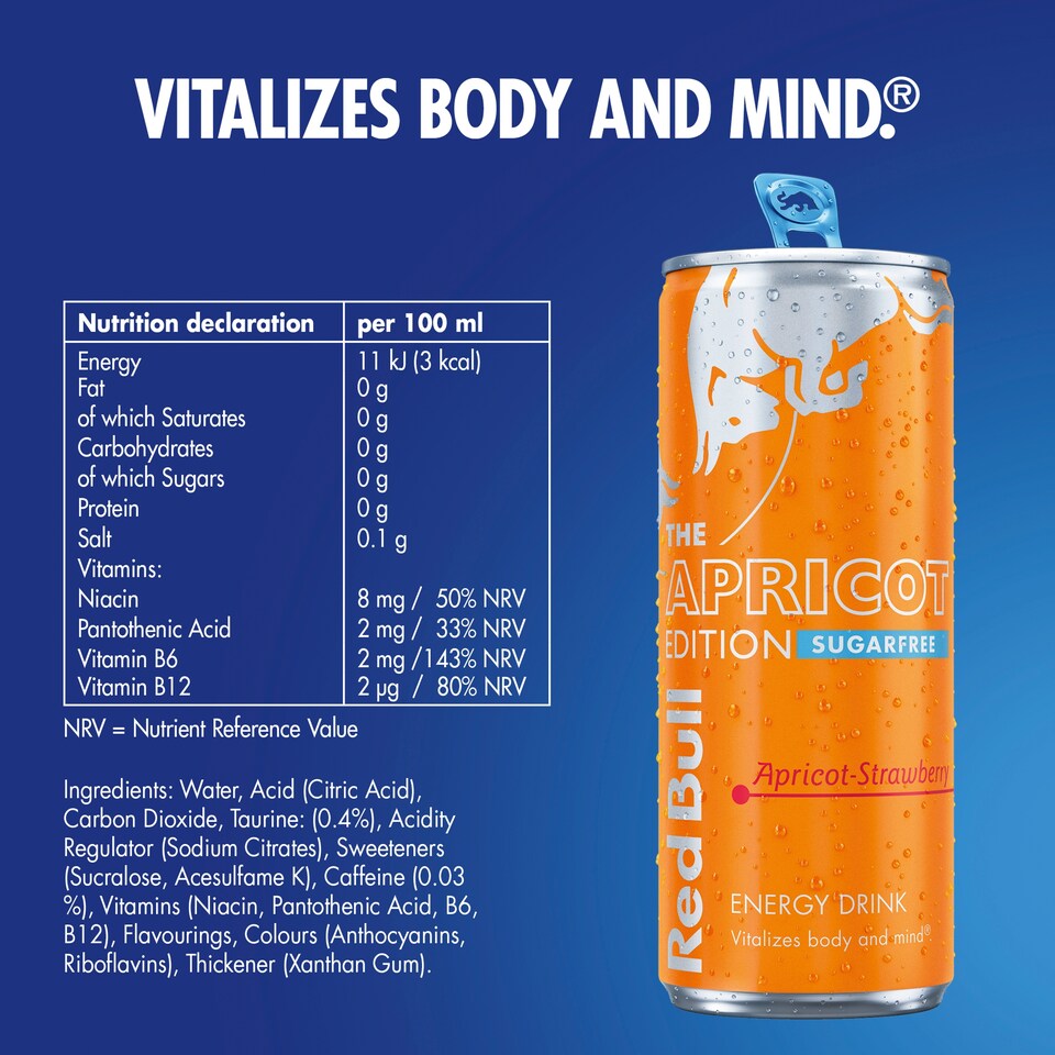image 1 of Red Bull Sugarfree Energy Drink - Apricot-Strawberry 355ml
