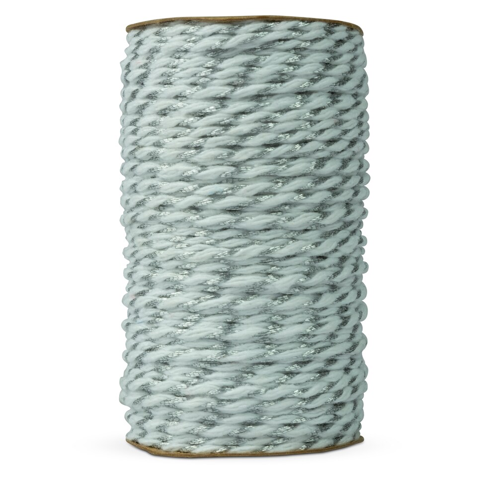 White & Gold Parcel Twine 10m