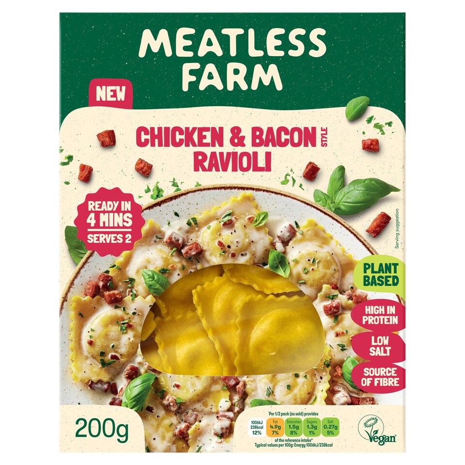 Meatless Farm Chicken & Bacon Style Ravioli 200g