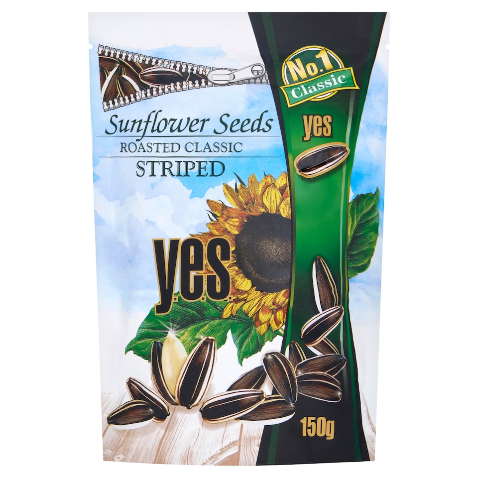Yes Roasted Classic Striped Sunflower Seeds 150G