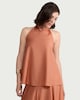 image 4 of The F&F Edit Halterneck Co-ord Top in Peach
