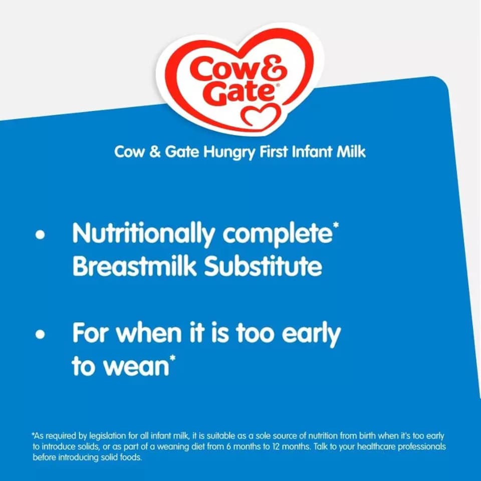 image 1 of Cow & Gate Hungry First Baby Milk Formula Powder 0-12 Months 800g