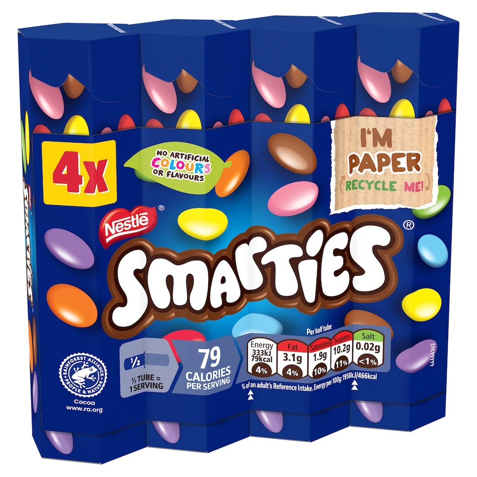 image 1 of Smarties Milk Chocolate Tube Multipack 34g 4 Pack