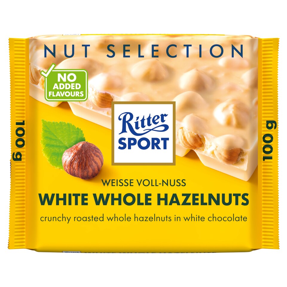 Ritter Sport White Chocolate with Whole Hazelnuts 100g