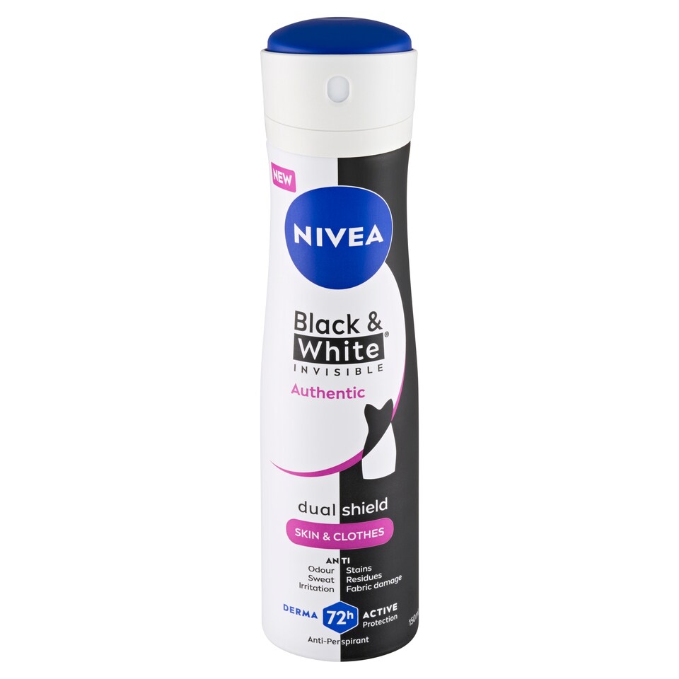 obrázok 1 z Nivea Black & White Authentic Sprej antiperspirant 150 ml