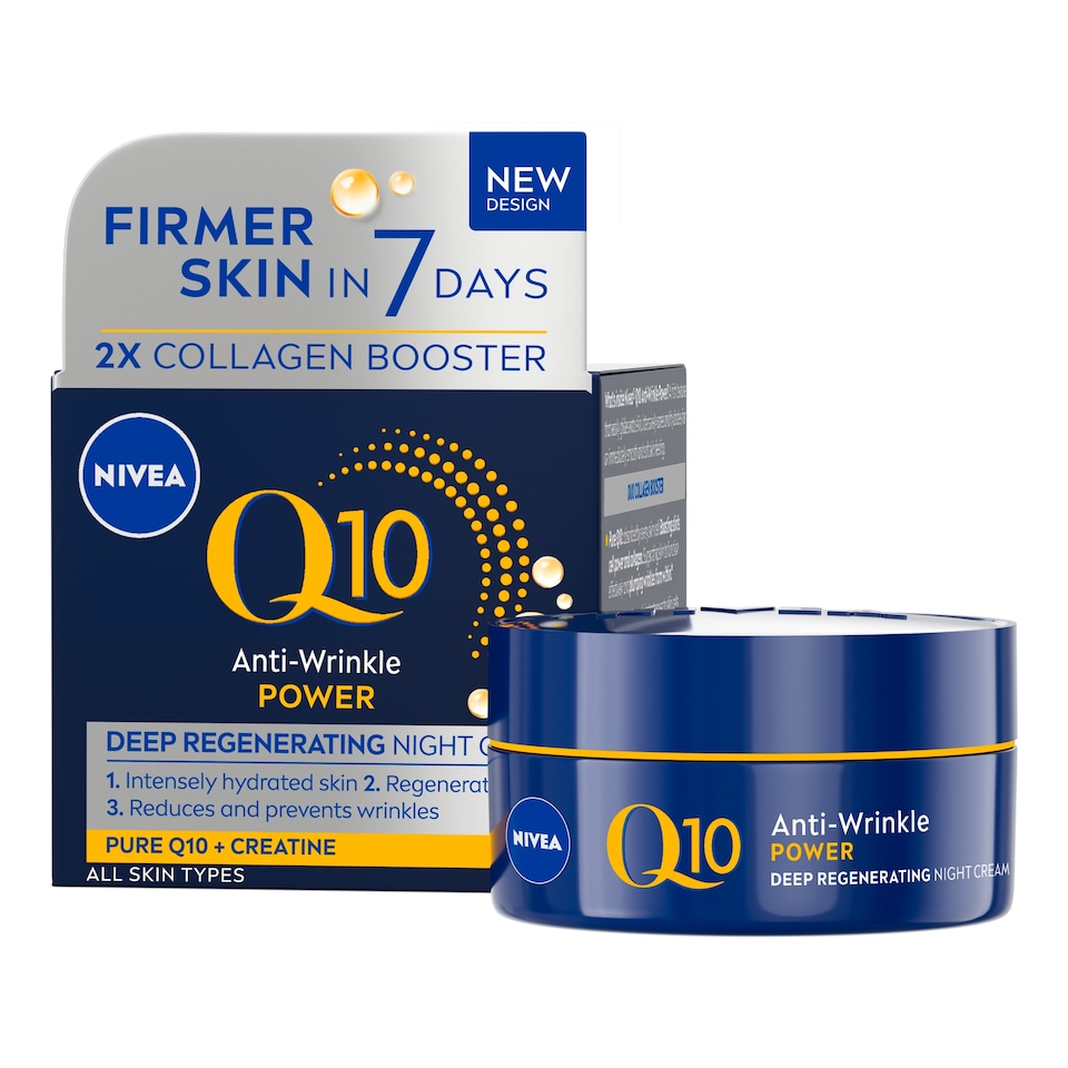 image 1 of NIVEA Q10 Power Anti-Wrinkle Night Cream Moisturiser 50ml