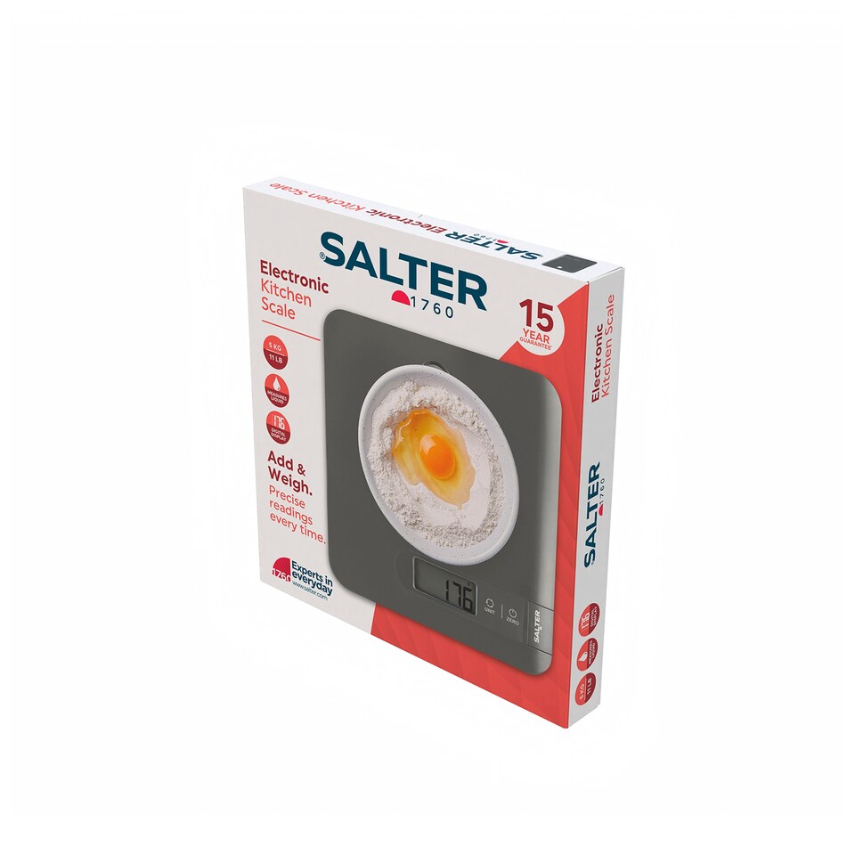 image 1 of Salter Grey Electronic Kitchen Scale