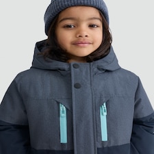 F&F Boys Hooded Colour Block Waterproof Ski Jacket in Multi