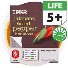Tesco Jalapeno & Red Pepper Houmous 230G