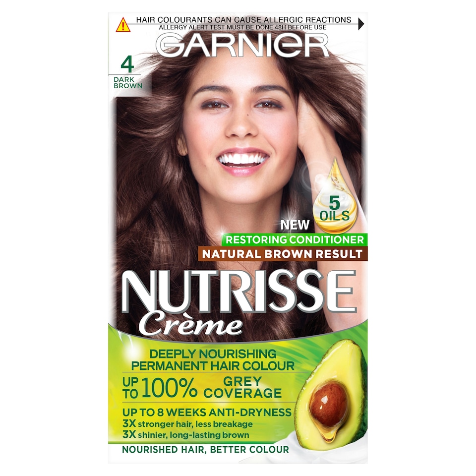 image 1 of Garnier Nutrisse Creme Permanent Hair Colour - Dark Brown 4