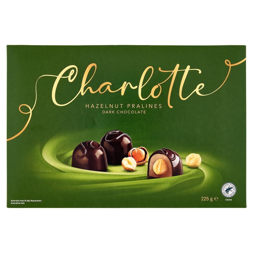 Charlotte Bonbóny z horkej čokolády s náplňou s lieskovými orieškami 225 g