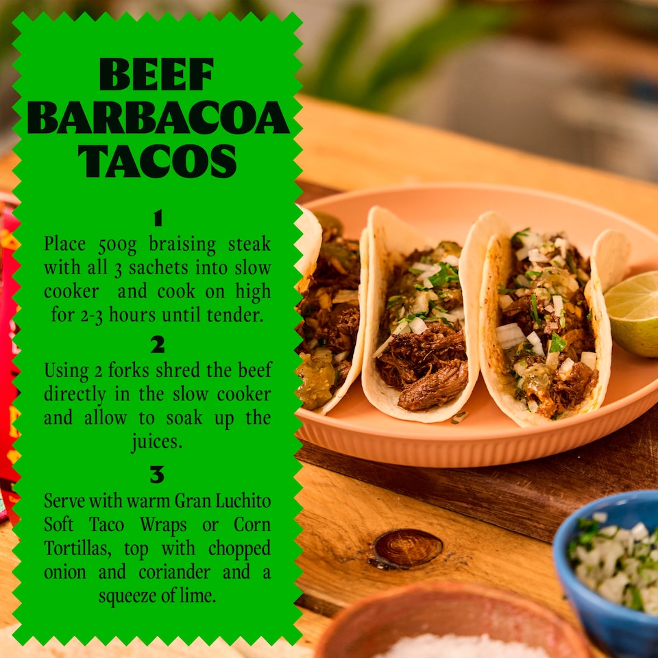 image 1 of Gran Luchito Smoky Chipotle Barbacoa Taco Recipe Kit 300g