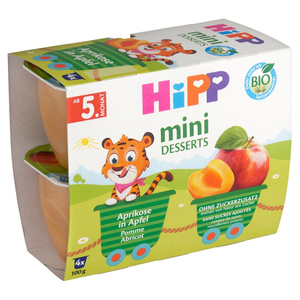 HiPP Bio jablka s meruňkami 4 x 100g (400g)