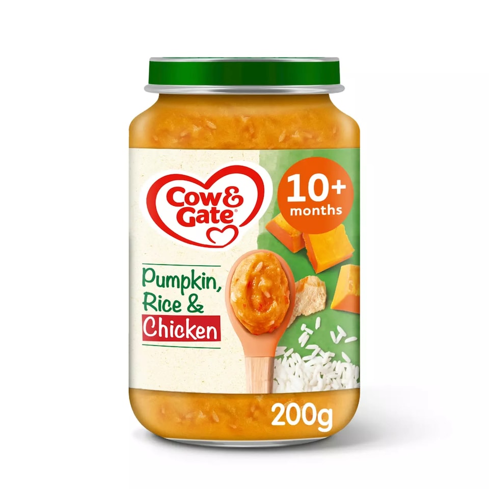 image 1 of Cow & Gate Pumpkin Chicken & Rice Baby Food Meal Jar 10+ Months 200g