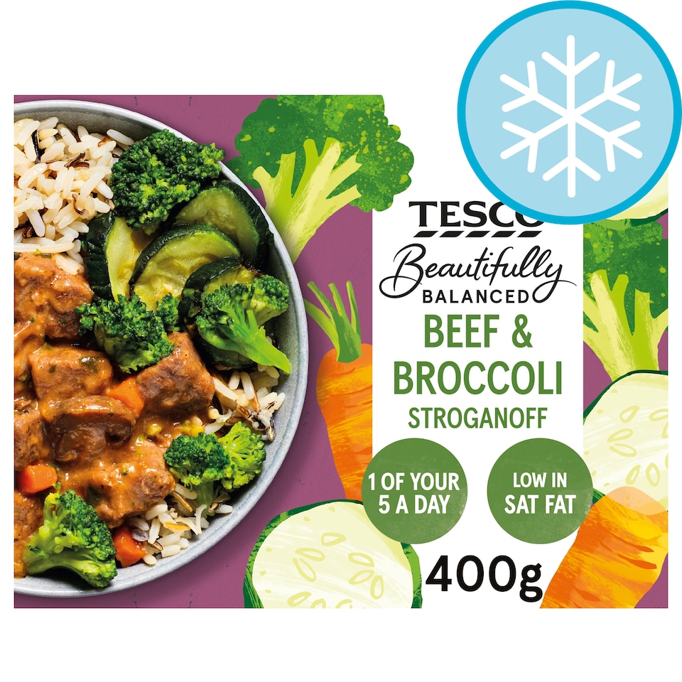 Tesco Beautifully Balanced Beef & Broccoli Stroganoff 400G