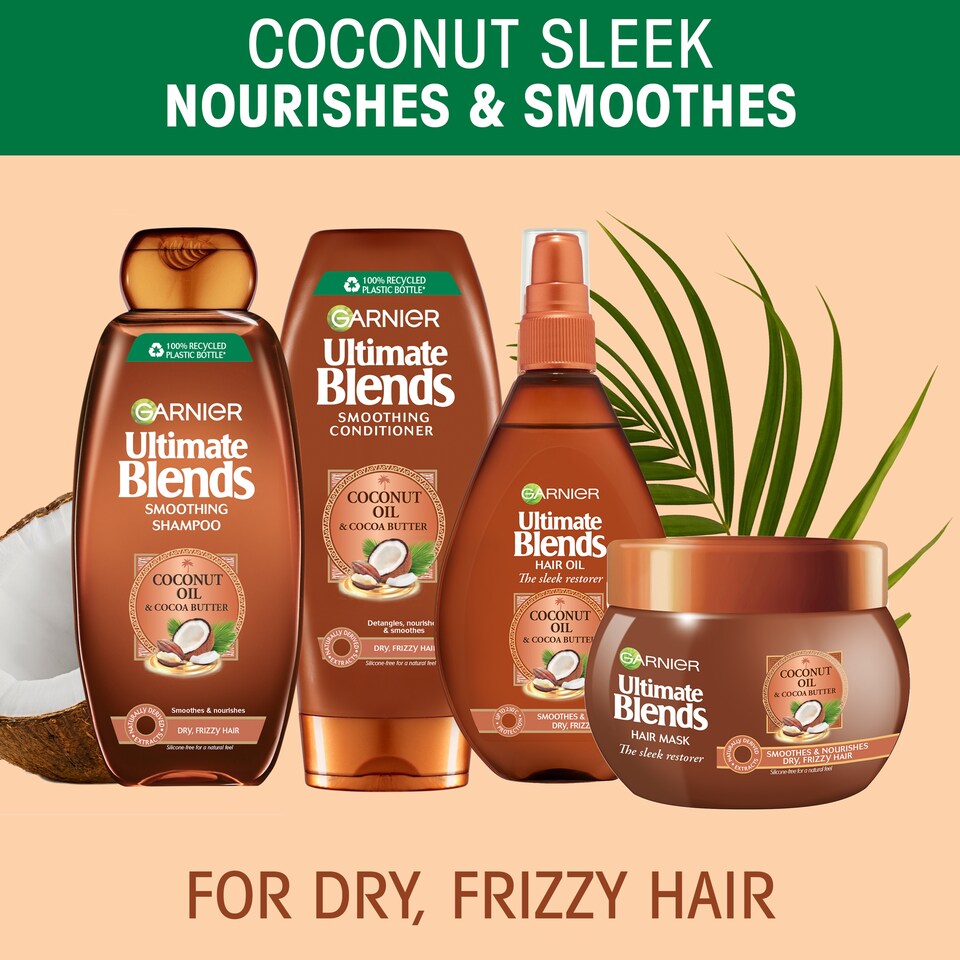 image 1 of Garnier Ultimate Blends Coconut Oil Shampoo Frizzy Hair 360Ml