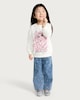 image 1 of Disney Cotton Rich Rapunzel Print Sweatshirt in Multi Pink
