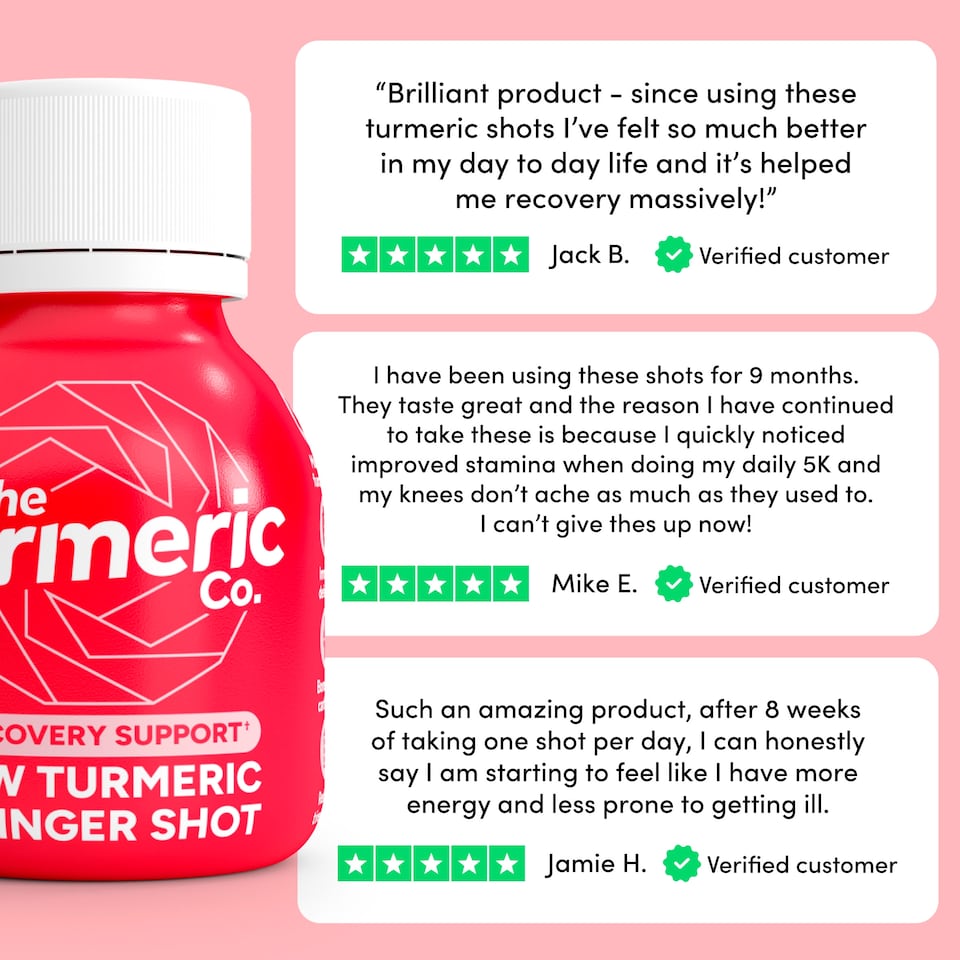 image 1 of The Turmeric Co Raw Turmeric & Ginger 60ml x 3 pack