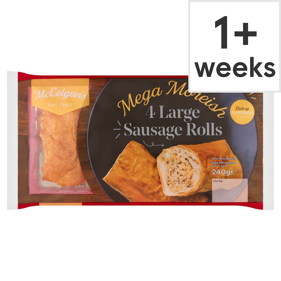 McCOLGANS 4 Large Sausage Rolls 240G